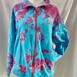 PINK Victoria's Secret Tie-Dye Zip Hoodie in Blue & Magenta